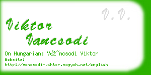 viktor vancsodi business card